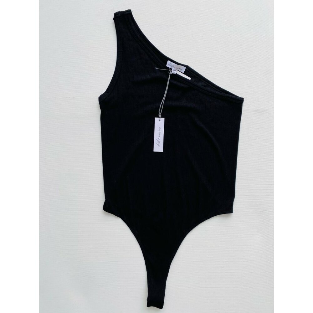 *** Betro Simone One Shoulder Ribbed Bodysuit ( M )